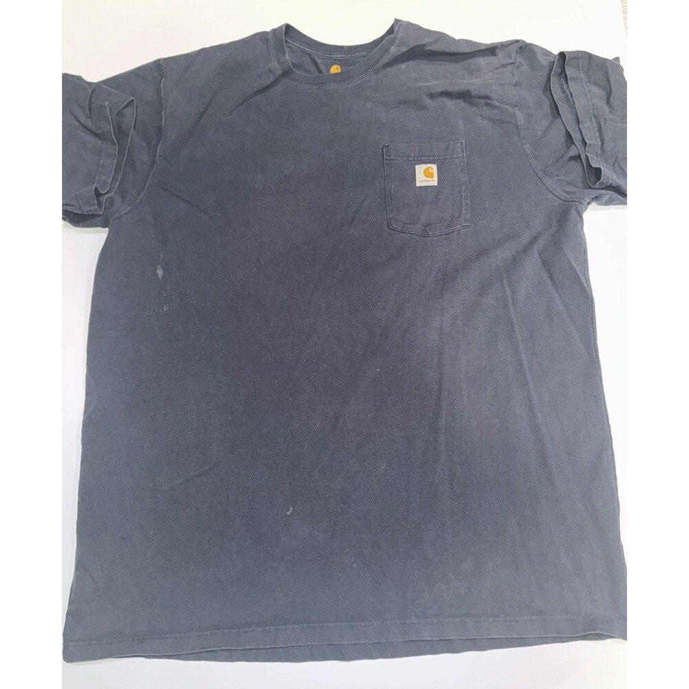 Carhartt Menโs Pocket T Shirt Navy 3XLT Tall Original Fit Heavyweight Workwear